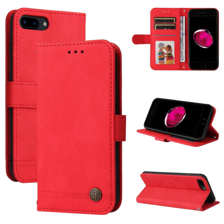 Skin Feel Life Tree Metal Button Horizontal Flip Leather Case with Holder & Card Slot & Wallet & ...