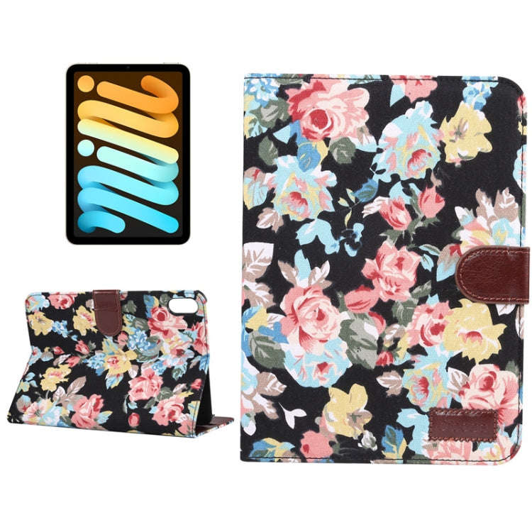 Flowers Cloth Smart Leather Tablet Case, For iPad mini 6 / mini 2024