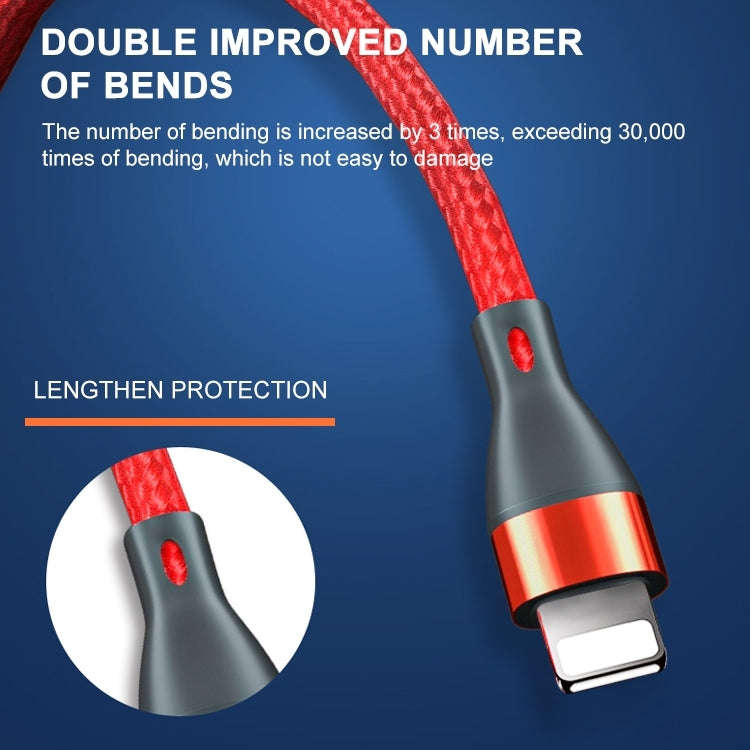 ADC-001 3A USB to 8 Pin Weave Fast Charging Data Cable, 1m 8 Pin
