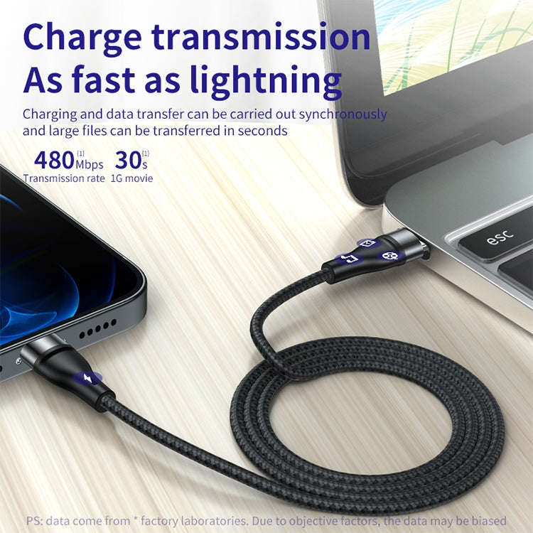 ADC-003 Type-C to 8 Pin PD Fast Charging Weave Data Cable, 1m