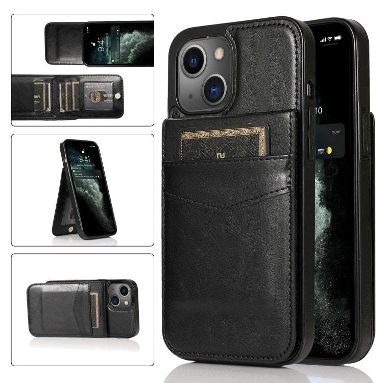 Solid Color PC + TPU Protective Case with Holder & Card Slots, For iPhone 13 mini, For iPhone 13,...