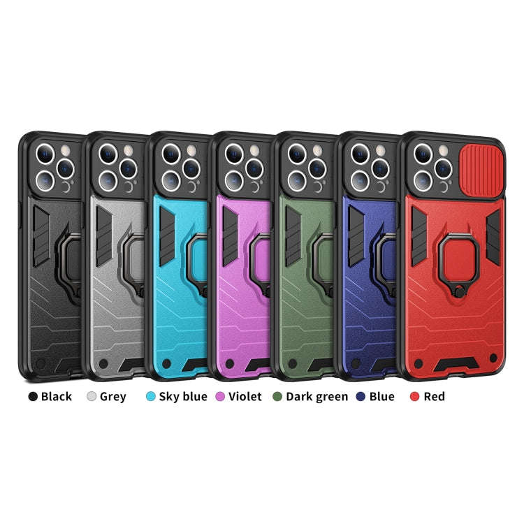Sliding Camera Cover Design TPU + PC Shockproof Case with Ring Holder, For iPhone 13 Pro, For iPh...