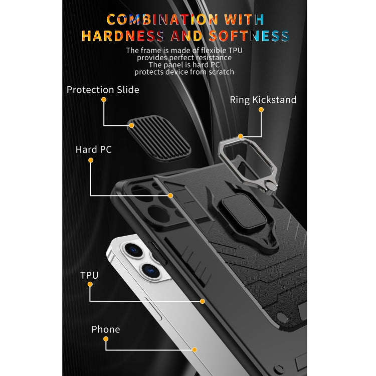 Sliding Camera Cover Design TPU + PC Shockproof Case with Ring Holder, For iPhone 13 Pro, For iPh...