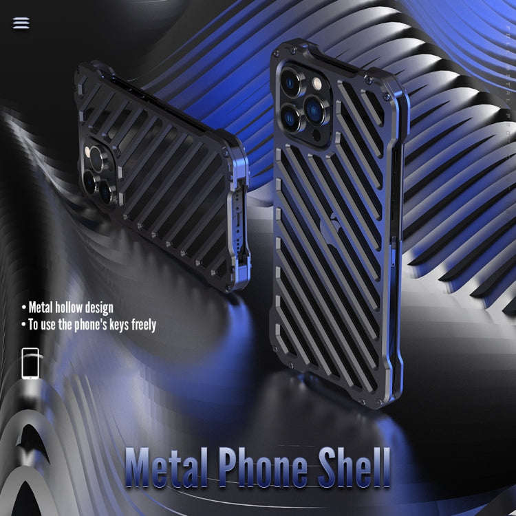 R-JUST RJ-50 Hollow Breathable Armor Metal Shockproof Protective Case, For iPhone 13, For iPhone ...