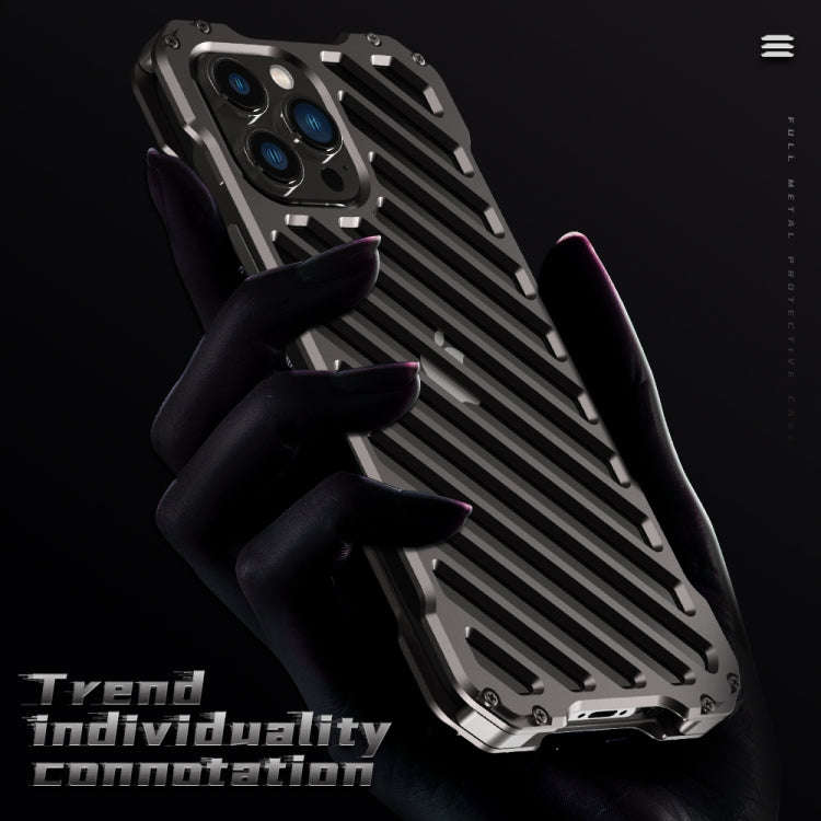 R-JUST RJ-50 Hollow Breathable Armor Metal Shockproof Protective Case, For iPhone 13, For iPhone ...
