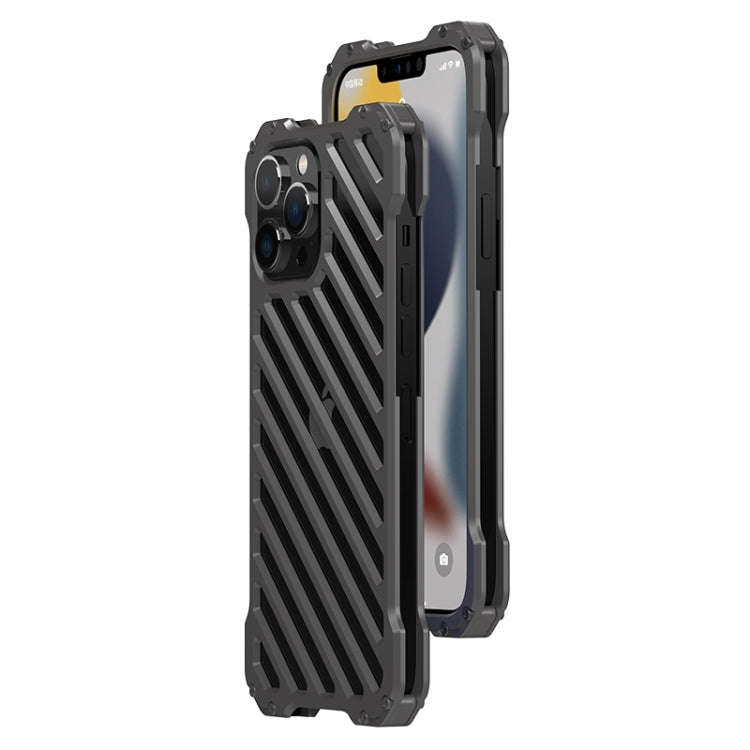 R-JUST RJ-50 Hollow Breathable Armor Metal Shockproof Protective Case, For iPhone 13, For iPhone ...