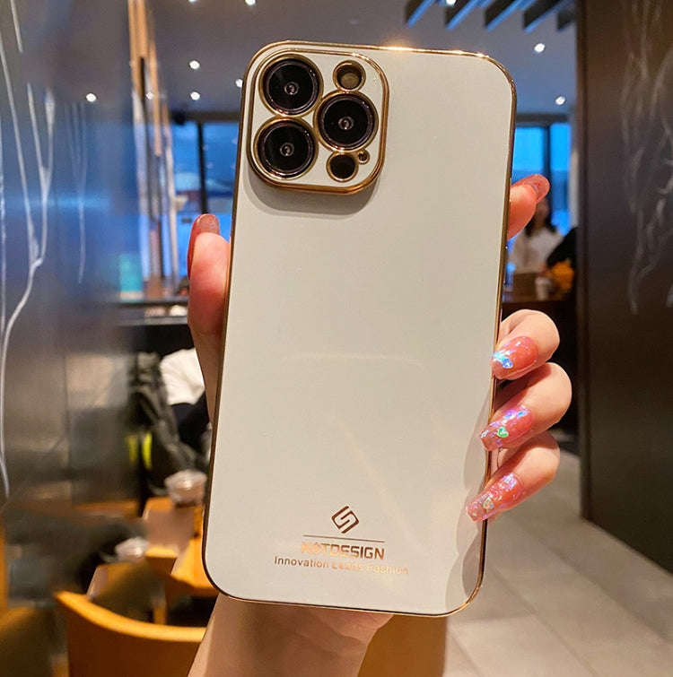 Electroplating Metal Frame Precise Hole TPU Protective Case, For iPhone 13 Pro
