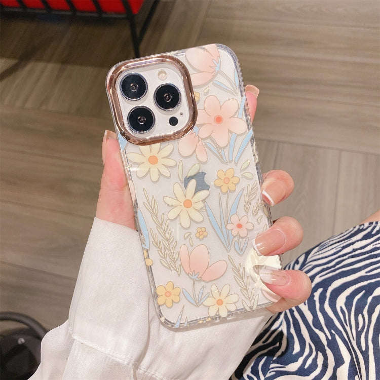 Glitter Powder Electroplating Flower Shockproof Phone Case, For iPhone 11 Pro, For iPhone 11 Pro Max