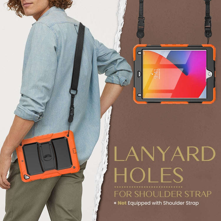 Shockproof Colorful Silicone + Black PC Tablet Protective Case with Holder & Shoulder Strap, For ...
