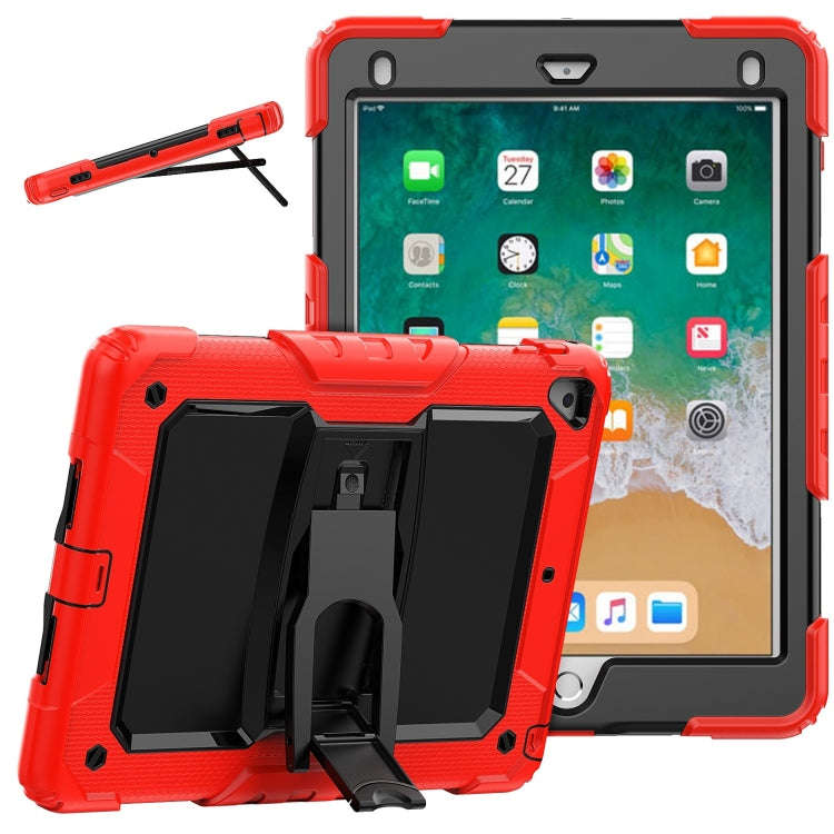 Shockproof Colorful Silicone + Black PC Tablet Protective Case with Holder & Shoulder Strap, For ...