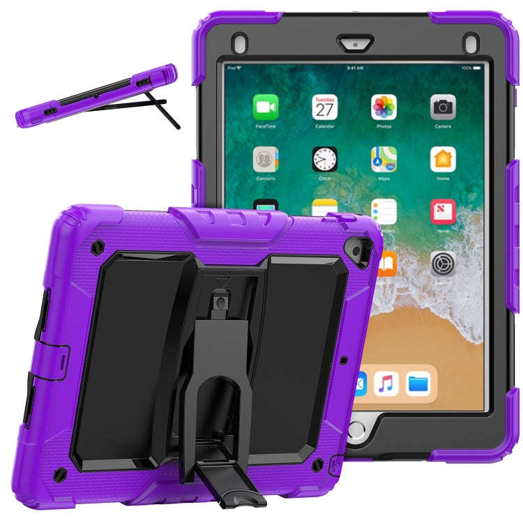 Shockproof Colorful Silicone + Black PC Tablet Protective Case with Holder & Shoulder Strap, For ...