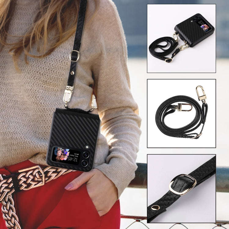 Carbon Fiber Texture Phone Case, For Samsung Galaxy Z Flip3 5G