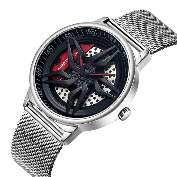 SANDA 1062 360 Degree Hollow Spinning Dial Mesh Strap Quartz Watch for Men, 1062 Mesh Strap