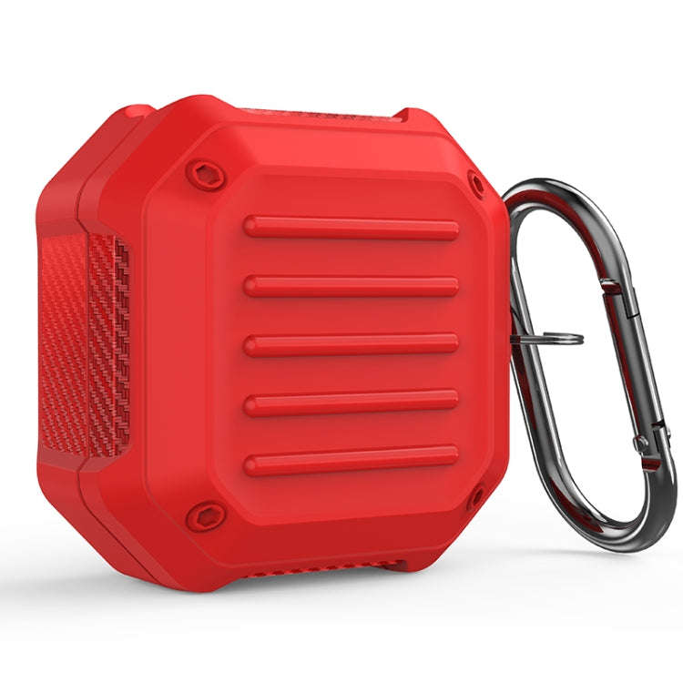 Shockproof Carbon Fiber Luggage Earphone Protective Case with Hook, For Samsung Galaxy Buds Live ...