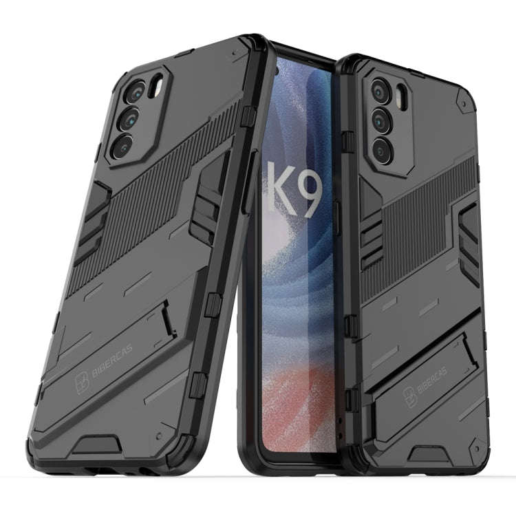 Punk Armor 2 in 1 PC + TPU Shockproof Phone Case with Invisible Holder, For OPPO K9 Pro, For Sams...