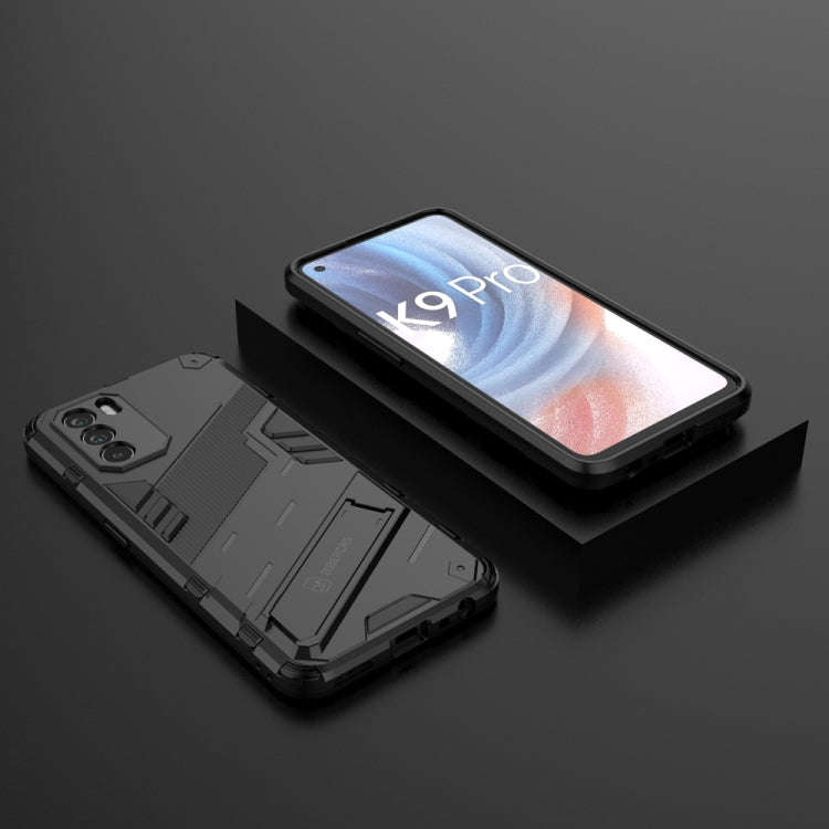 Punk Armor 2 in 1 PC + TPU Shockproof Phone Case with Invisible Holder, For OPPO K9 Pro, For Sams...