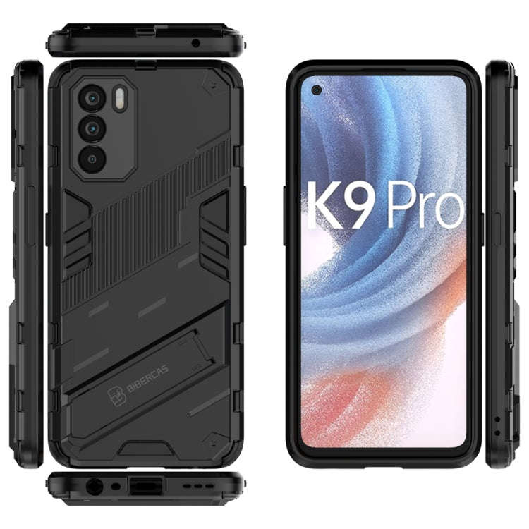 Punk Armor 2 in 1 PC + TPU Shockproof Phone Case with Invisible Holder, For OPPO K9 Pro, For Sams...