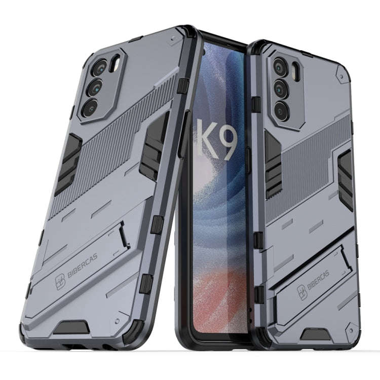 Punk Armor 2 in 1 PC + TPU Shockproof Phone Case with Invisible Holder, For OPPO K9 Pro, For Sams...