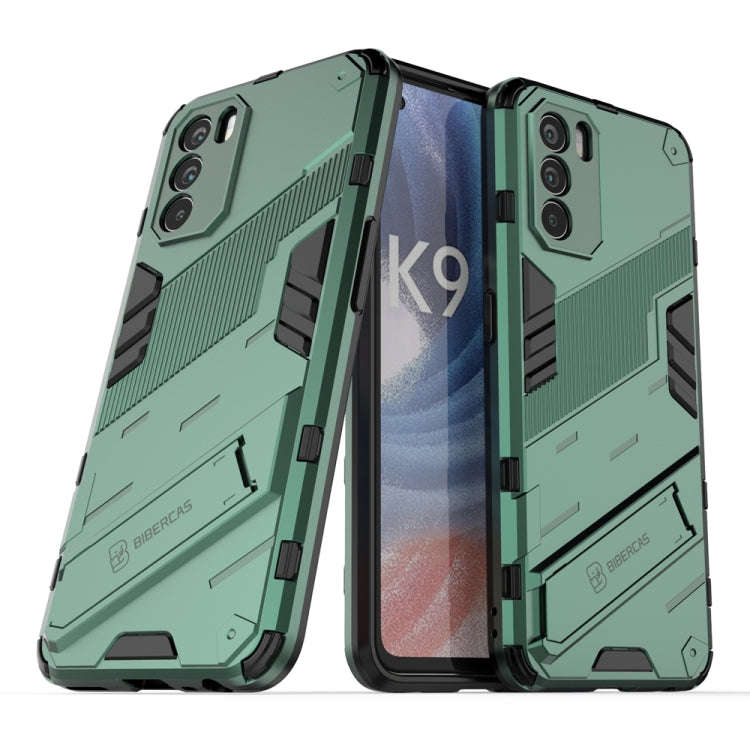 Punk Armor 2 in 1 PC + TPU Shockproof Phone Case with Invisible Holder, For OPPO K9 Pro, For Sams...