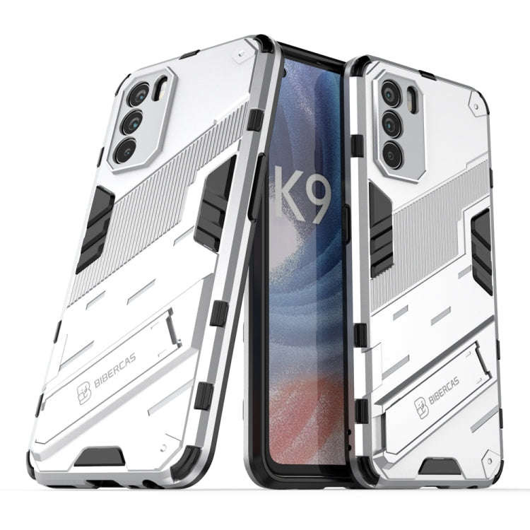 Punk Armor 2 in 1 PC + TPU Shockproof Phone Case with Invisible Holder, For OPPO K9 Pro, For Sams...