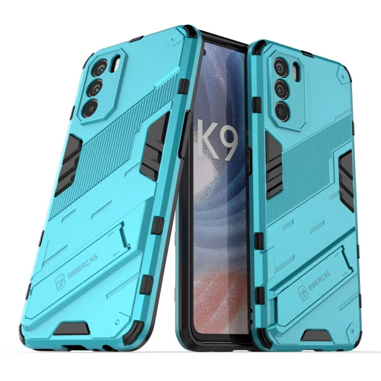 Punk Armor 2 in 1 PC + TPU Shockproof Phone Case with Invisible Holder, For OPPO K9 Pro, For Sams...