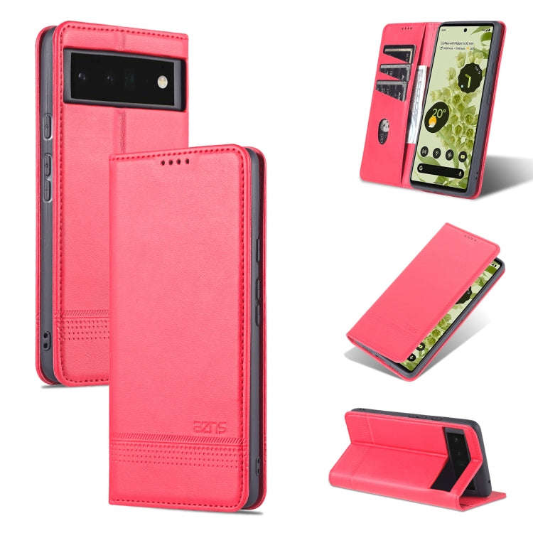 AZNS Magnetic Calf Texture Horizontal Flip Phone Leather Case, For Google Pixel 6, For Google Pix...