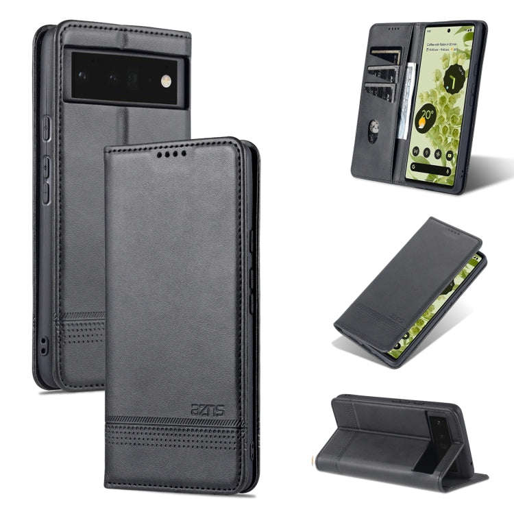 AZNS Magnetic Calf Texture Horizontal Flip Phone Leather Case, For Google Pixel 6, For Google Pix...