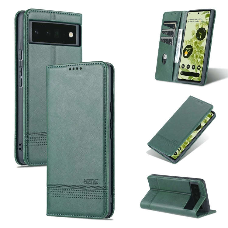 AZNS Magnetic Calf Texture Horizontal Flip Phone Leather Case, For Google Pixel 6, For Google Pix...