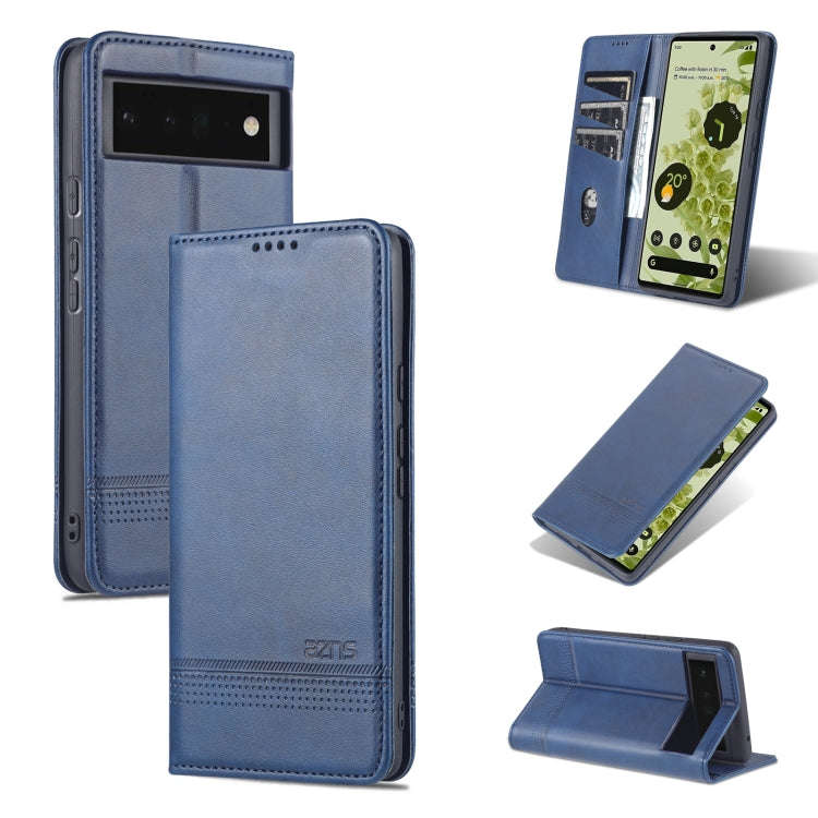 AZNS Magnetic Calf Texture Horizontal Flip Phone Leather Case, For Google Pixel 6, For Google Pix...