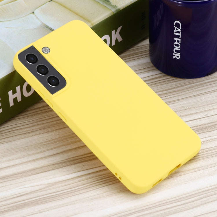 Pure Color Liquid Silicone Shockproof Full Coverage Phone Case, For Samsung Galaxy S22 5G, For Sa...