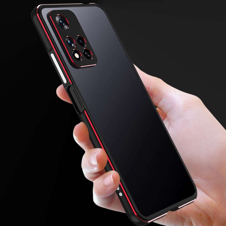 Aurora Series Lens Protector + Metal Frame Phone Case, For Xiaomi Redmi Note 11 Pro/11 Pro+