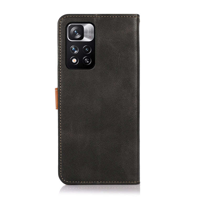 KHAZNEH Dual-color Cowhide Texture Horizontal Flip Leather Phone Case with Holder & Card Slots & ...