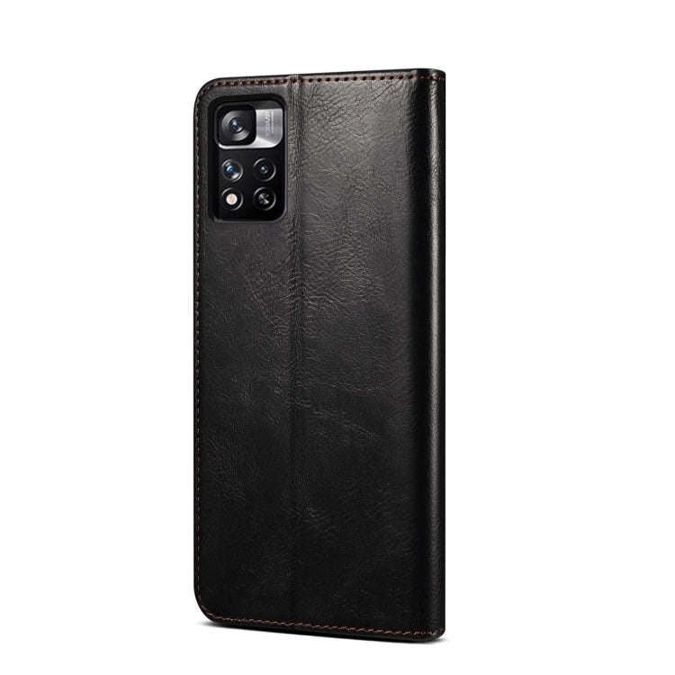 Oil Wax Texture Flip Leather Phone Case with Card Slots & Wallet, For Xiaomi Redmi Note 11, For X...