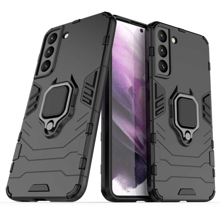 PC + TPU Shockproof Protective Phone Case with Magnetic Ring Holder, For Samsung Galaxy S22 5G, F...