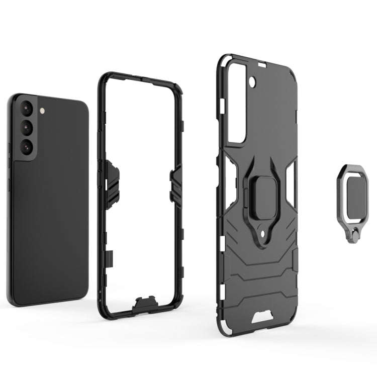 PC + TPU Shockproof Protective Phone Case with Magnetic Ring Holder, For Samsung Galaxy S22 5G, F...