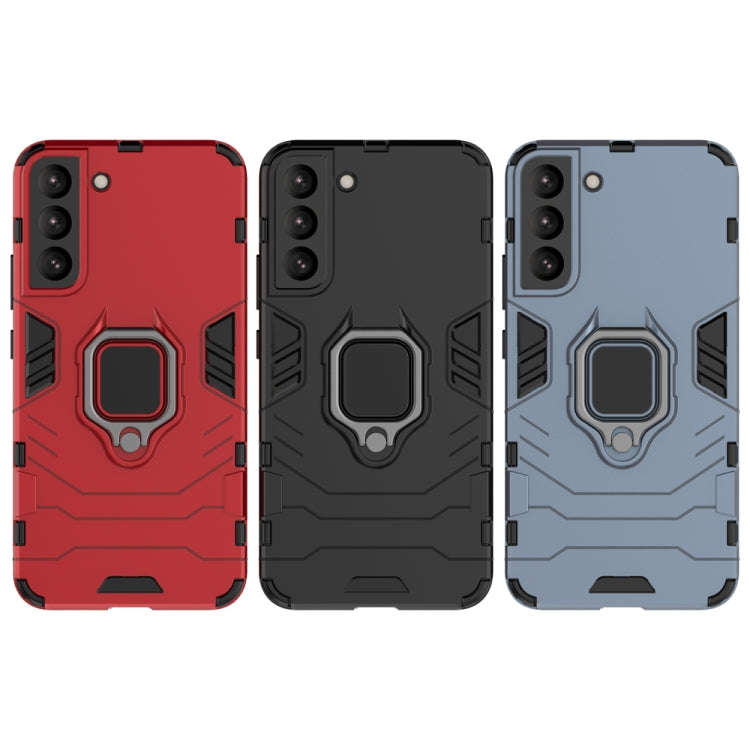 PC + TPU Shockproof Protective Phone Case with Magnetic Ring Holder, For Samsung Galaxy S22 5G, F...