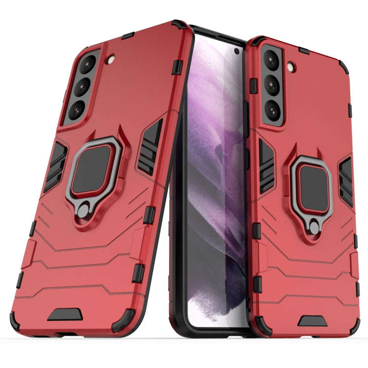 PC + TPU Shockproof Protective Phone Case with Magnetic Ring Holder, For Samsung Galaxy S22 5G, F...