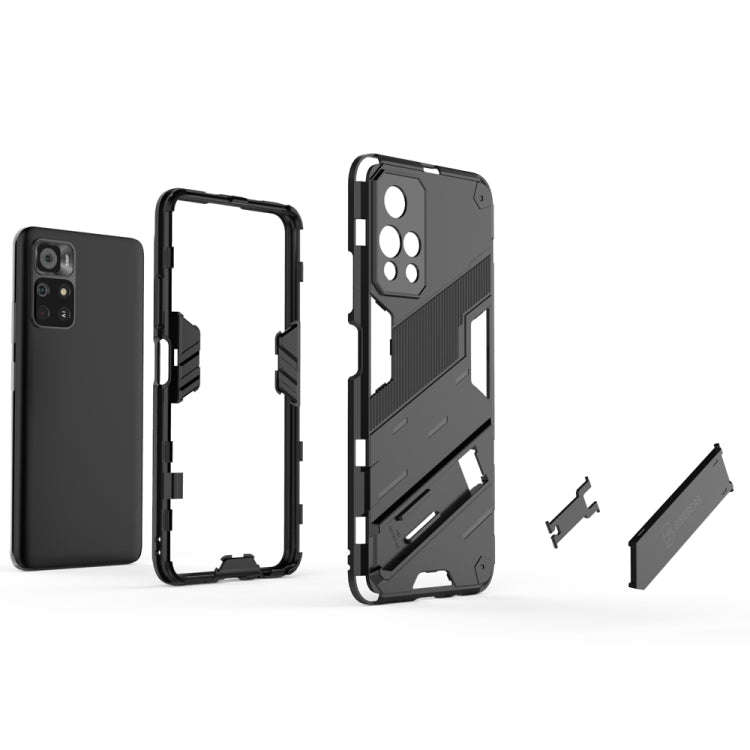 Punk Armor 2 in 1 PC + TPU Shockproof Phone Case with Invisible Holder, For Xiaomi Redmi Note 11 ...