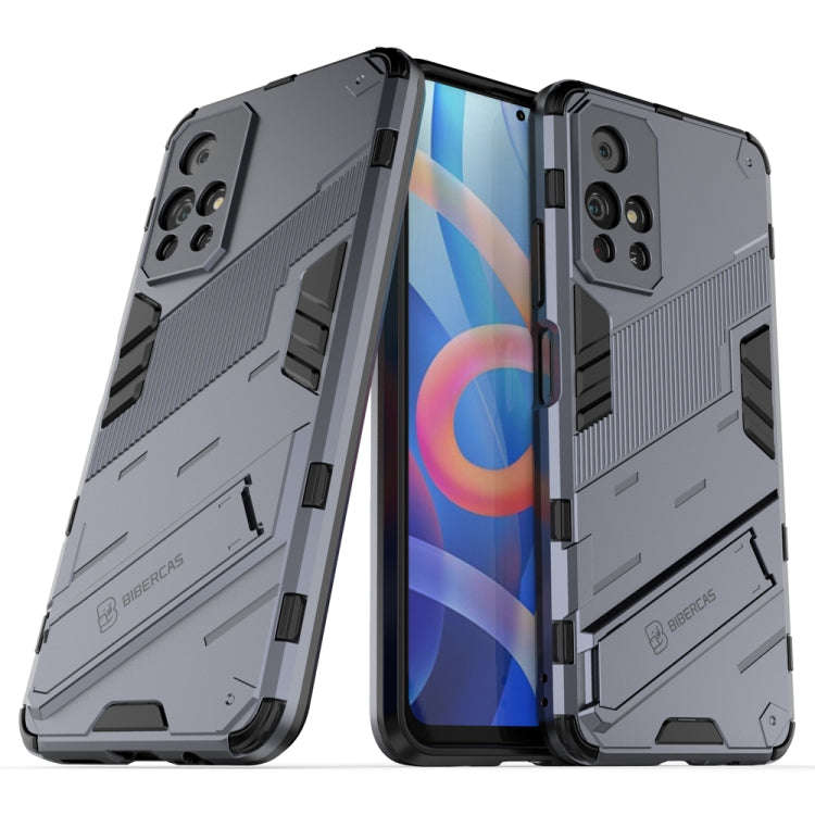 Punk Armor 2 in 1 PC + TPU Shockproof Phone Case with Invisible Holder, For Xiaomi Redmi Note 11 ...