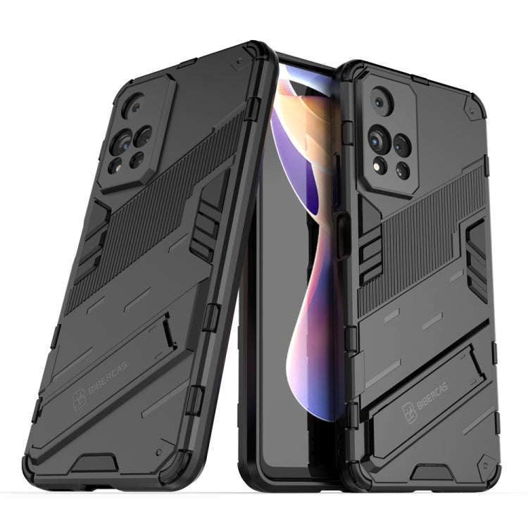 Punk Armor 2 in 1 PC + TPU Shockproof Phone Case with Invisible Holder, For Xiaomi Redmi Note 11 ...