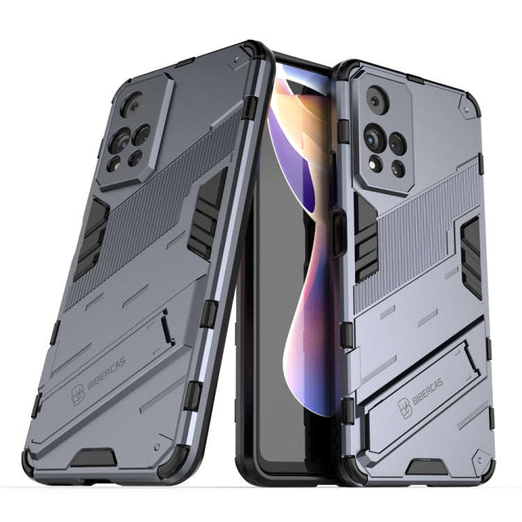 Punk Armor 2 in 1 PC + TPU Shockproof Phone Case with Invisible Holder, For Xiaomi Redmi Note 11 ...