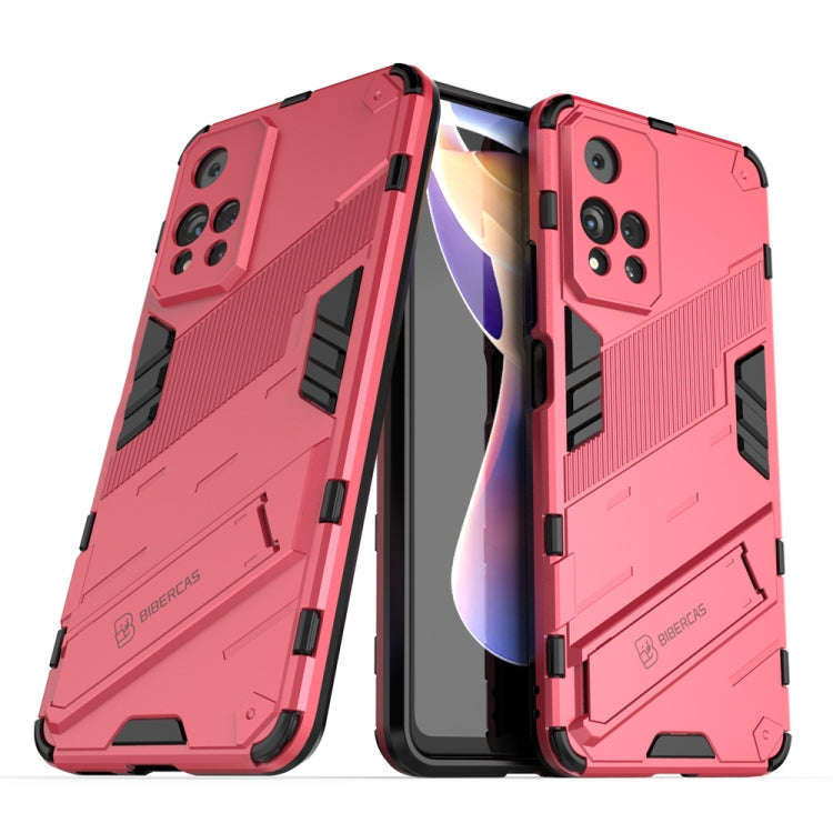 Punk Armor 2 in 1 PC + TPU Shockproof Phone Case with Invisible Holder, For Xiaomi Redmi Note 11 ...