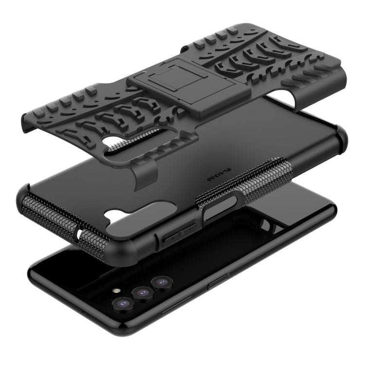 Tire Texture Shockproof TPU+PC Phone Case with Holder, For Samsung Galaxy A13 5G, For Samsung Gal...