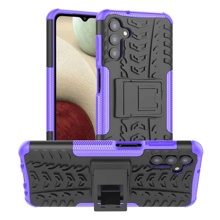 Tire Texture Shockproof TPU+PC Phone Case with Holder, For Samsung Galaxy A13 5G, For Samsung Gal...