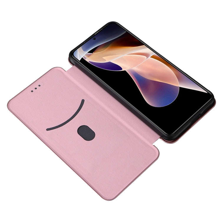 Carbon Fiber Texture Magnetic Horizontal Flip PU Phone Case, For Xiaomi Redmi Note 11 Pro / Note ...