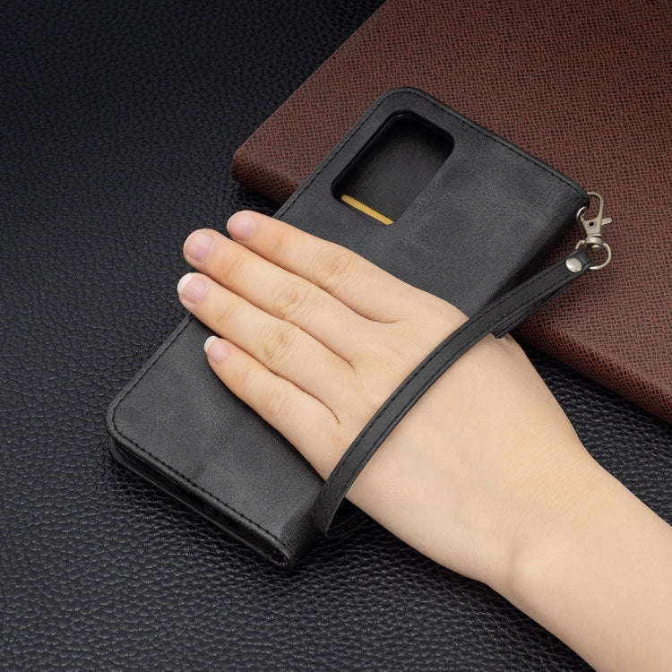 Retro Lambskin Texture Pure Color Horizontal Flip Leather Phone Case with Holder & Card Slots & W...