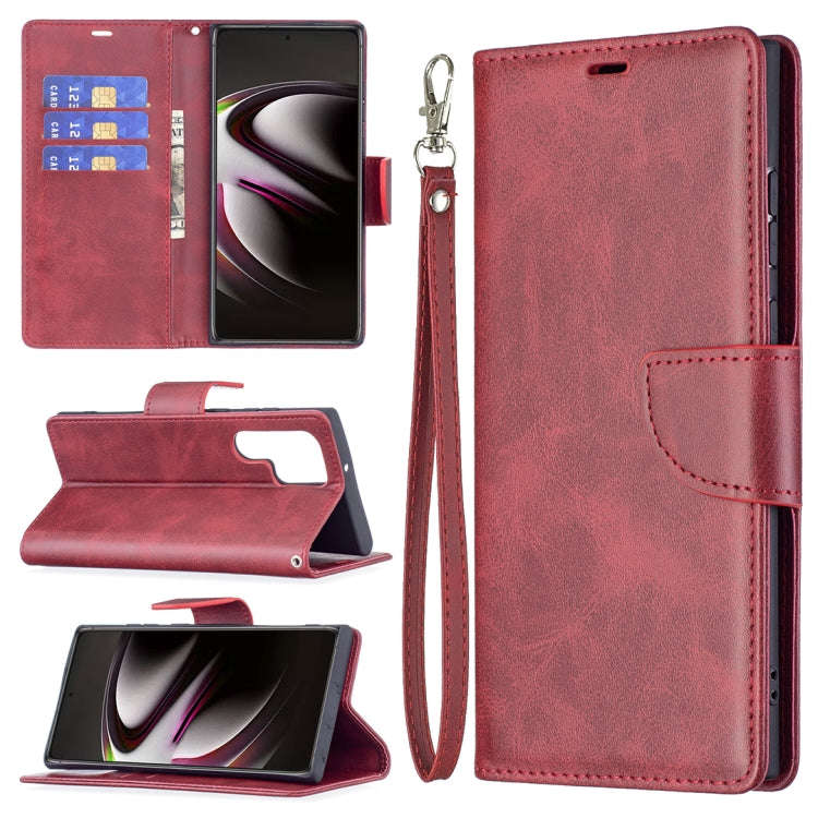 Retro Lambskin Texture Pure Color Horizontal Flip Leather Phone Case with Holder & Card Slots & W...