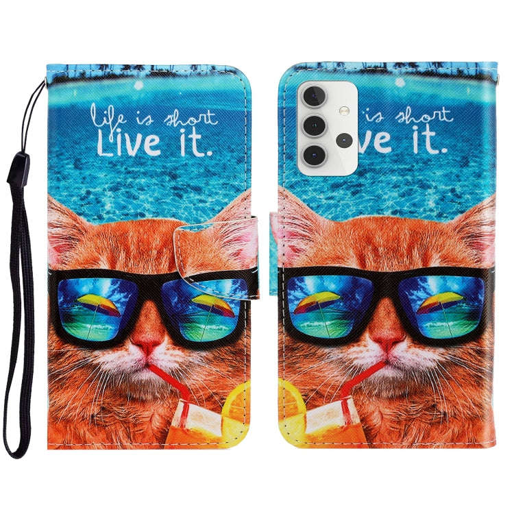 3D Colored Drawing Horizontal Flip Leather Phone Case with Holder & Card Slots & Wallet, For Sams...