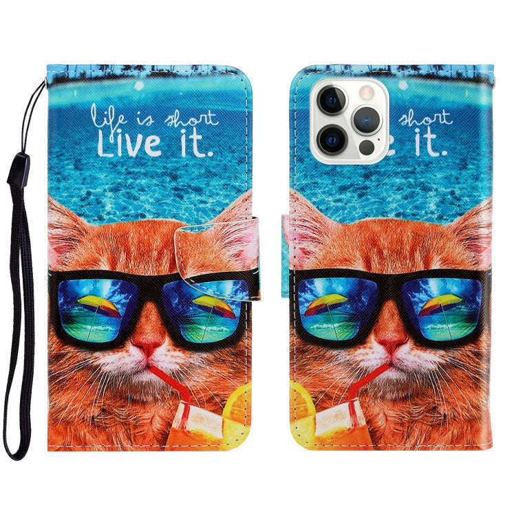 3D Colored Drawing Horizontal Flip Leather Phone Case, For iPhone 13 Pro Max