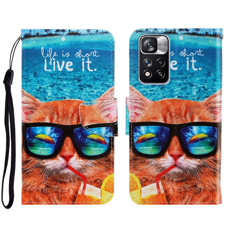 3D Colored Drawing Horizontal Flip Leather Phone Case, For Xiaomi Redmi Note 11 Global, For Xiaom...